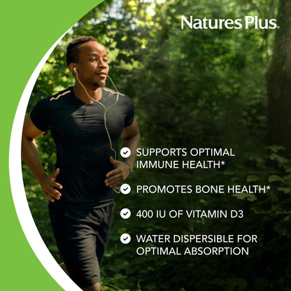 NaturesPlus Vitamin D3 400 IU - 90 Vegetarian Tablets | Bone, Heart & Immune Support