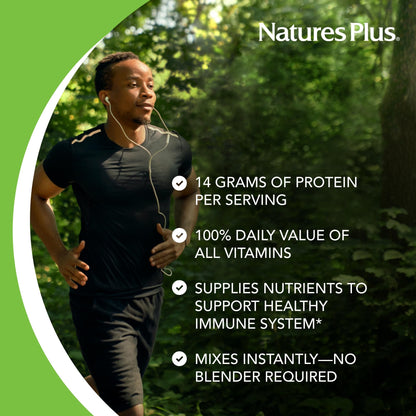 NaturesPlus SPIRU-TEIN Peaches & Cream - 2.24 lb Plant-Based Protein Powder