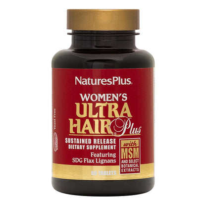 NaturesPlus Womens Ultra Hair Plus – 60 Sustained Release Tablets (Pack of 2) Gluten Free Hair Support