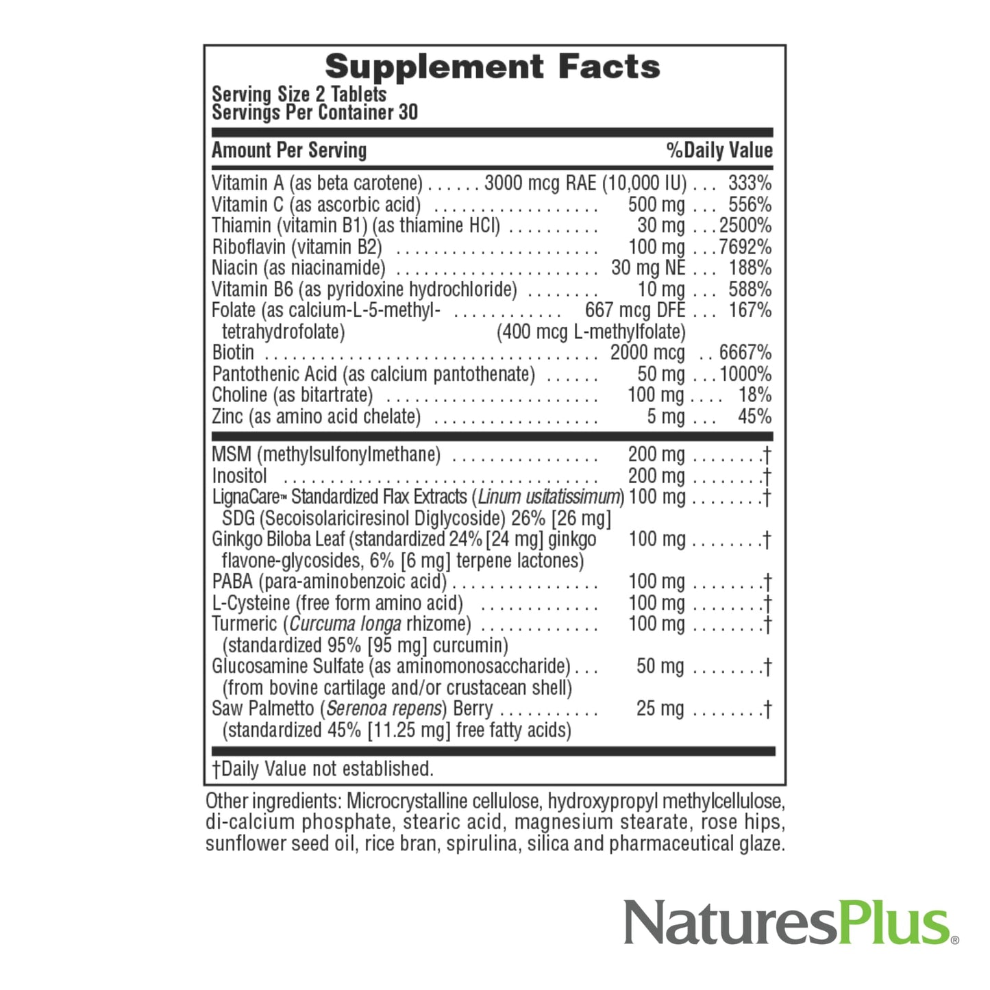 NaturesPlus Womens Ultra Hair Plus – 60 Sustained Release Tablets (Pack of 2) Gluten Free Hair Support