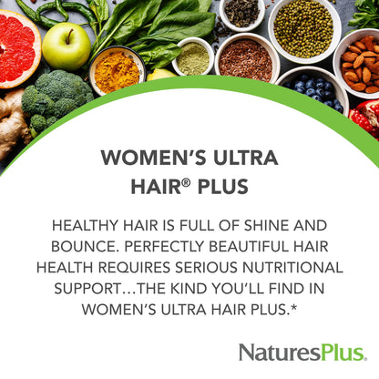 NaturesPlus Womens Ultra Hair Plus – 60 Sustained Release Tablets (Pack of 2) Gluten Free Hair Support
