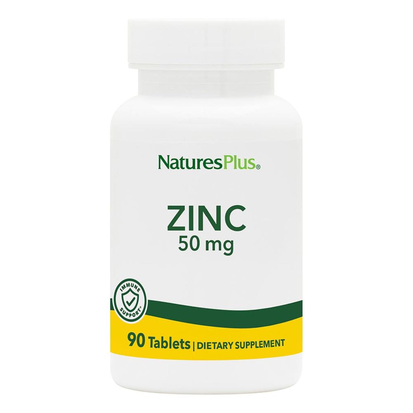 NaturesPlus Zinc - 50 mg, 90 Tablets | Supports Immune Health & Overall Well-Being | High-Potency Amino Acid Chelate | Gluten Free, Vegetarian