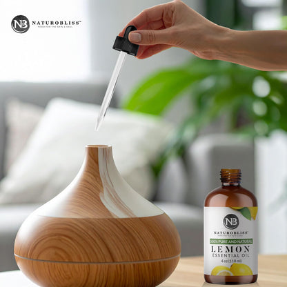 NaturoBliss 100% Pure Lemon Essential Oil – Therapeutic Grade, 4 oz with Glass Dropper