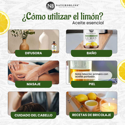NaturoBliss 100% Pure Lemon Essential Oil – Therapeutic Grade, 4 oz with Glass Dropper