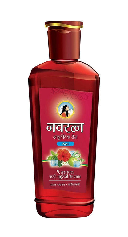 Navratna Ayurvedic Cool Oil – 9-Herb Head Massage Oil (180 ml)