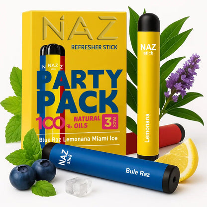 Naz Menthol Herbal Nasal Stick – Electric Inhaler, Spearmint & Eucalyptus (3-Pack)