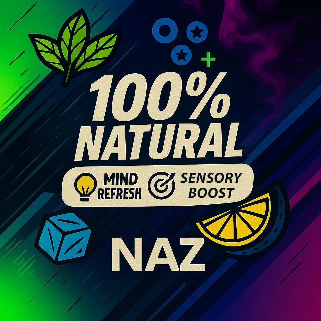 Naz Menthol Herbal Nasal Stick – Electric Inhaler, Spearmint & Eucalyptus (3-Pack)