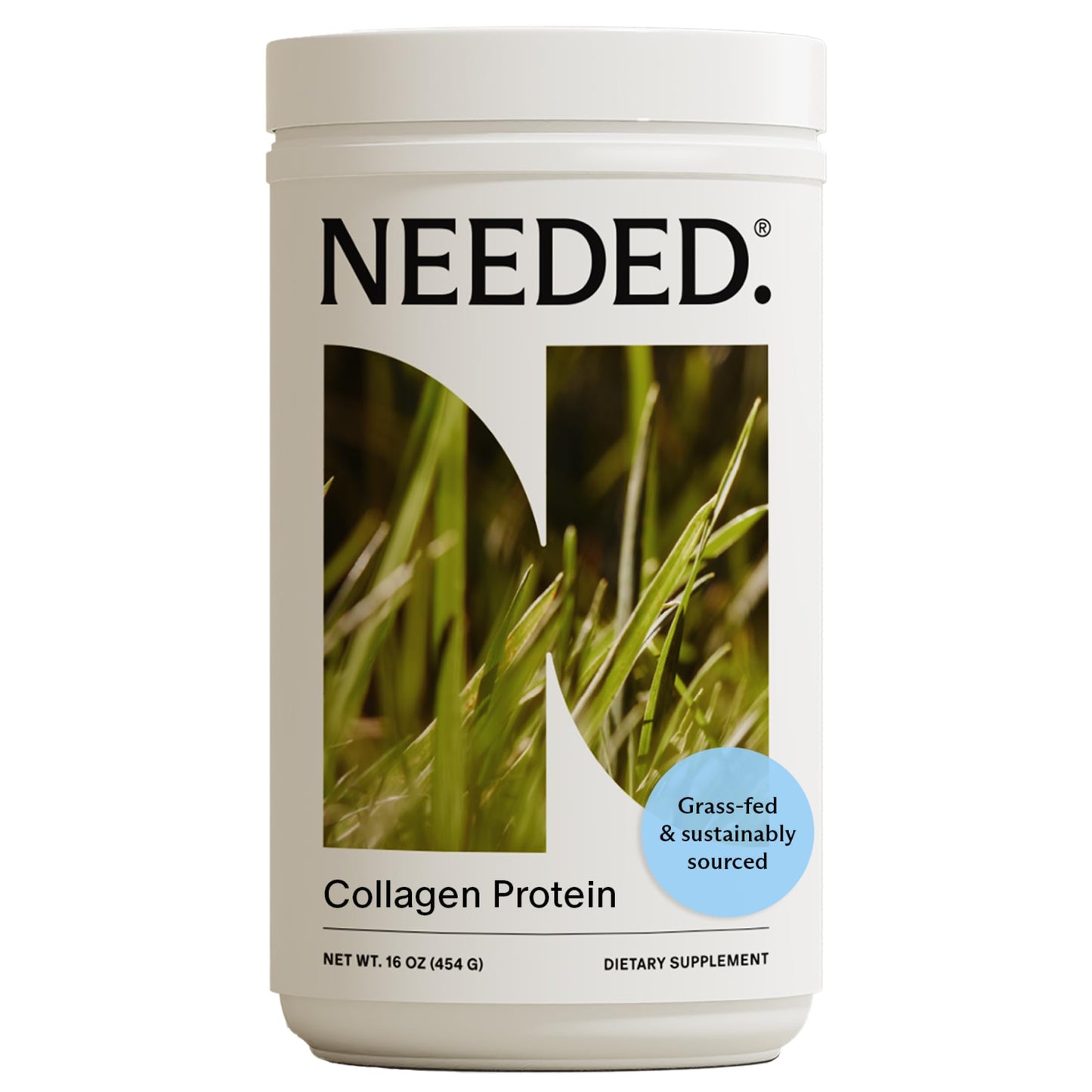 Needed Hydrolyzed Collagen Protein Powder – Grass-Fed, Hormone-Free, 1lb