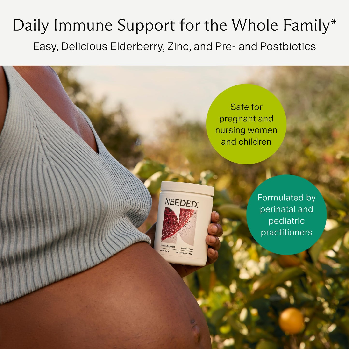 Needed Immune Support Powder – Pregnancy-Safe Zinc & Elderberry for the Whole Family