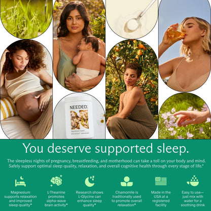 Needed Sleep & Relaxation: Chamomile + Magnesium Powder for Calm Sleep – 30-Day Supply