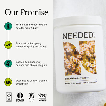 Needed Sleep & Relaxation: Chamomile + Magnesium Powder for Calm Sleep – 30-Day Supply