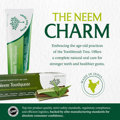 Neem Fluoride Free Toothpaste – Vegan, Gluten-Free | Clove & Stevia (Single Pack)