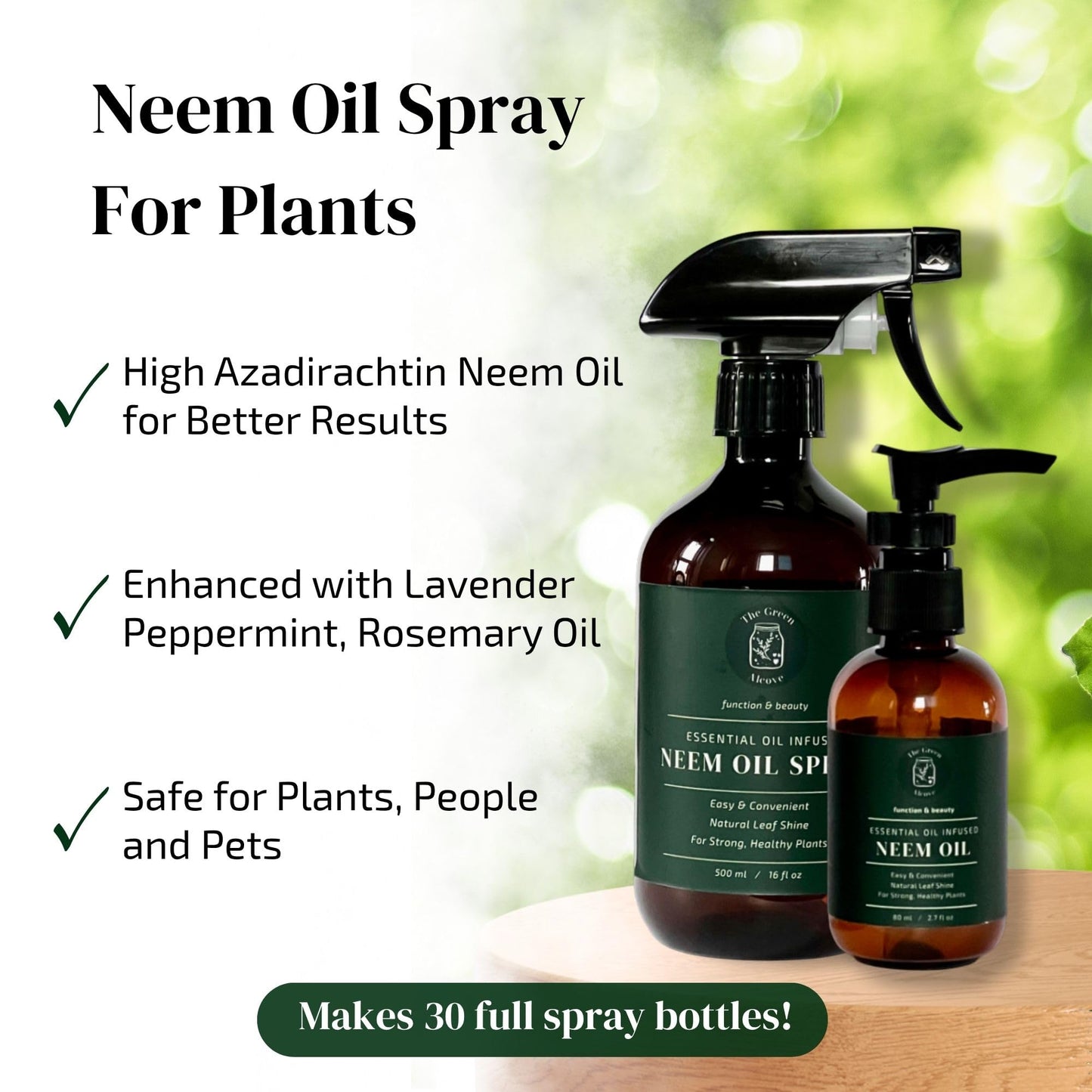 Neem Oil for Plants (Makes 480 fl oz) with Spray Bottle & Essential Oils | Indoor & Outdoor Garden