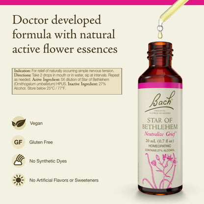Nelson Bach Original Flower Remedies Star of Bethlehem – Neutralize Grief | 0.7 Fl Oz (20 ml) Pack of 1