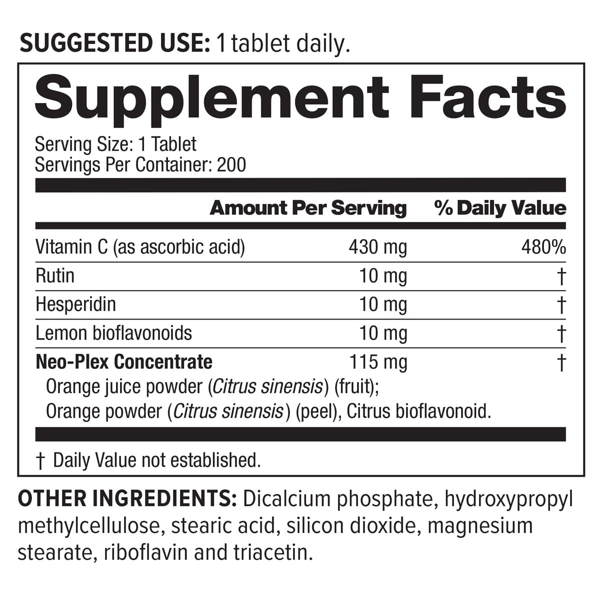 NeoLife Super C – 430 mg Vitamin C Tablet with Plant-Based Extracts