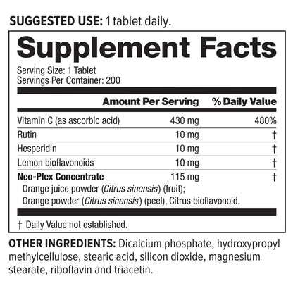 NeoLife Super C – 430 mg Vitamin C Tablet with Plant-Based Extracts
