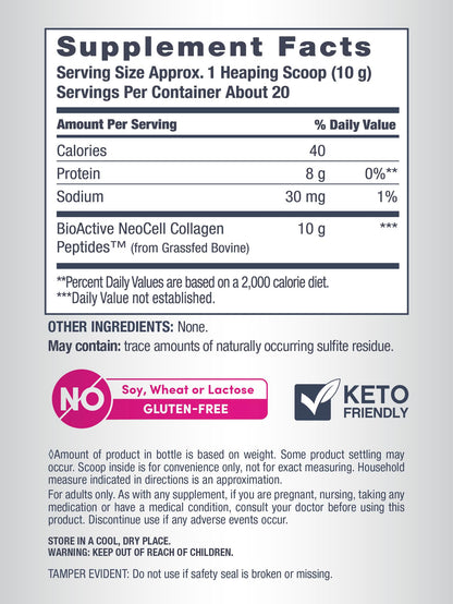 NeoCell Super Collagen Peptides – 10g per Serving, Unflavored, 7 oz Canister