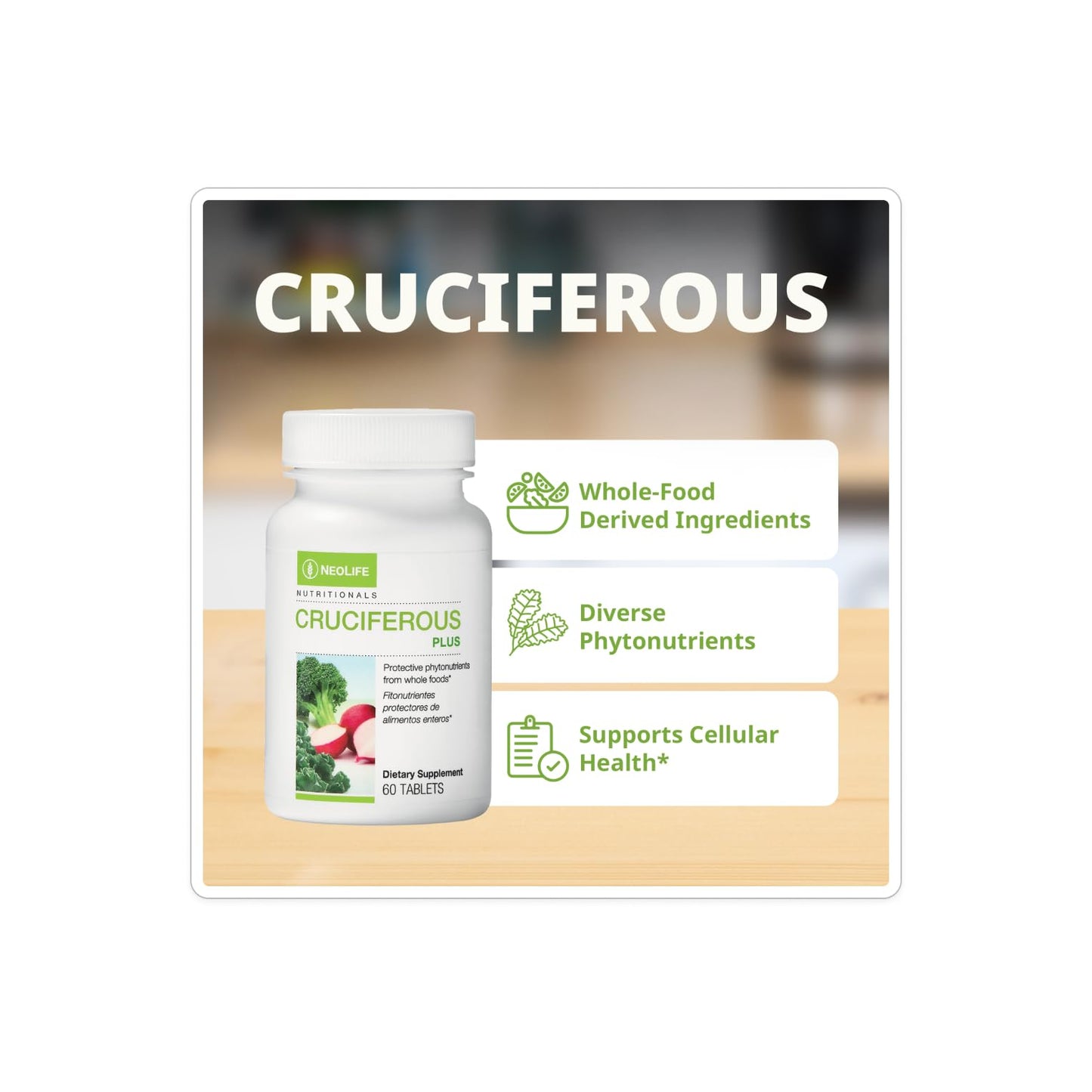 NeoLife Cruciferous Plus - Green Nutrient Blend from Cruciferous Vegetables | 60 Tablets
