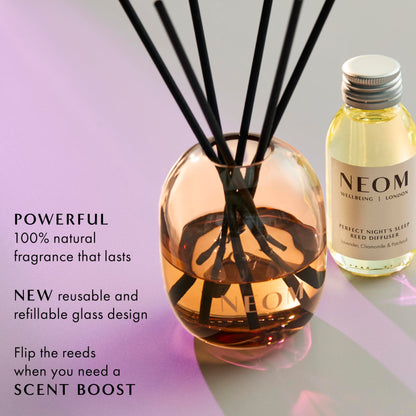 NEOM Perfect Night's Sleep Reed Diffuser 100ml – Lavender, Chamomile & Patchouli | 100% Natural Fragrances