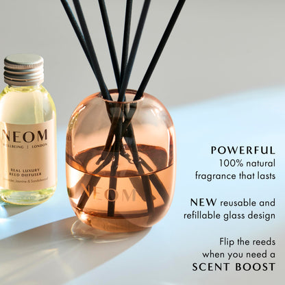 NEOM Real Luxury Reed Diffuser Refill 100ml – Lavender, Jasmine & Sandalwood | 100% Natural Fragrances | Up to 12 Weeks