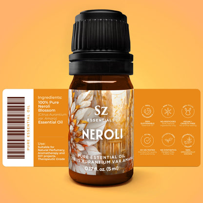 Sz Essentials Neroli Essential Oil 5ml – 100% Pure, Therapeutic Grade