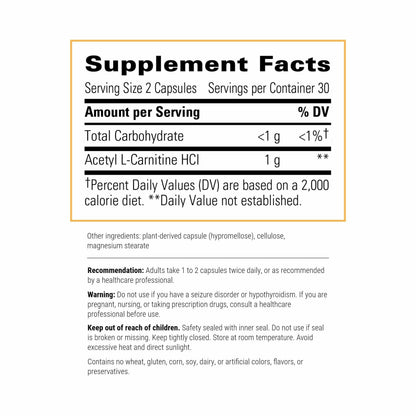 Integrative Therapeutics Acetyl L-Carnitine - 60 Capsules | Brain & Nerve Support