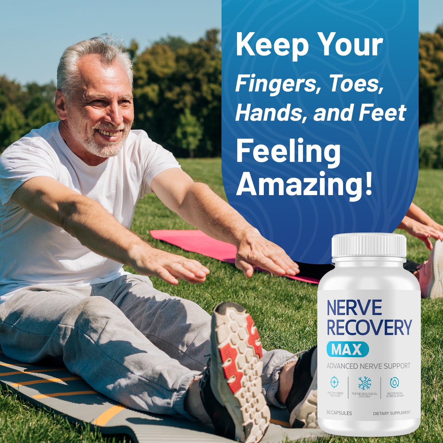 Nerve Recovery Max – Non-GMO Advanced Nerve Support with Vitamin D3 & Alpha Lipoic Acid | Made in USA | 60-Day Supply