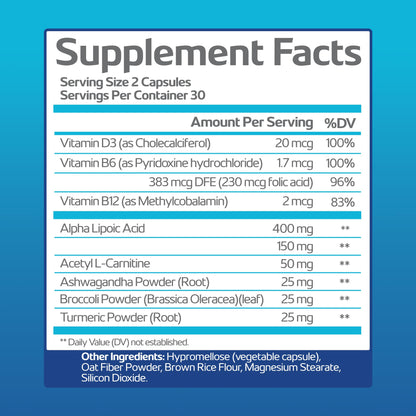 Nerve Recovery Max – Non-GMO Advanced Nerve Support with Vitamin D3 & Alpha Lipoic Acid | Made in USA | 60-Day Supply