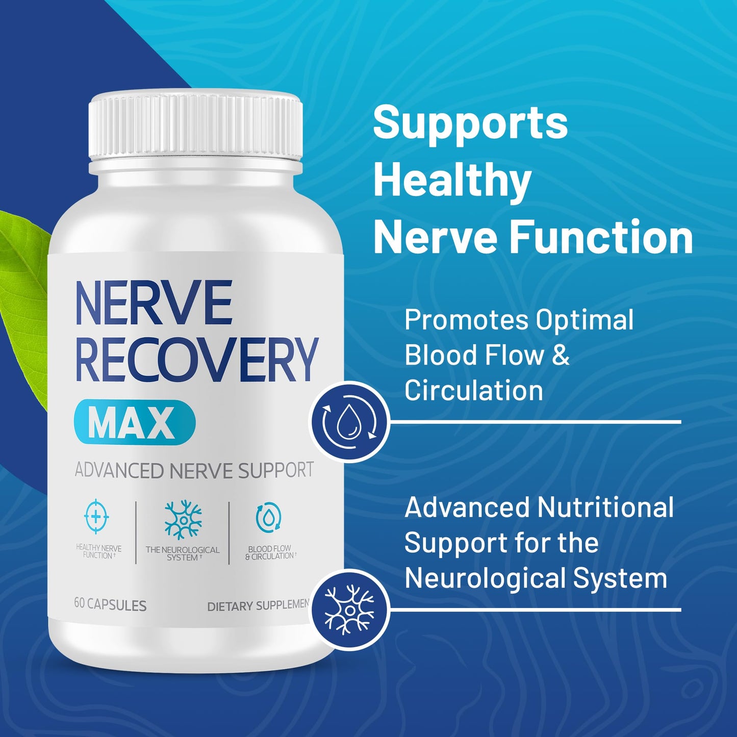 Nerve Recovery Max – Non-GMO Advanced Nerve Support with Vitamin D3 & Alpha Lipoic Acid | Made in USA | 60-Day Supply