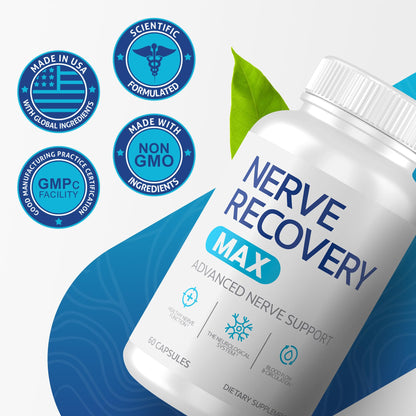 Nerve Recovery Max – Non-GMO Advanced Nerve Support with Vitamin D3 & Alpha Lipoic Acid | Made in USA | 60-Day Supply