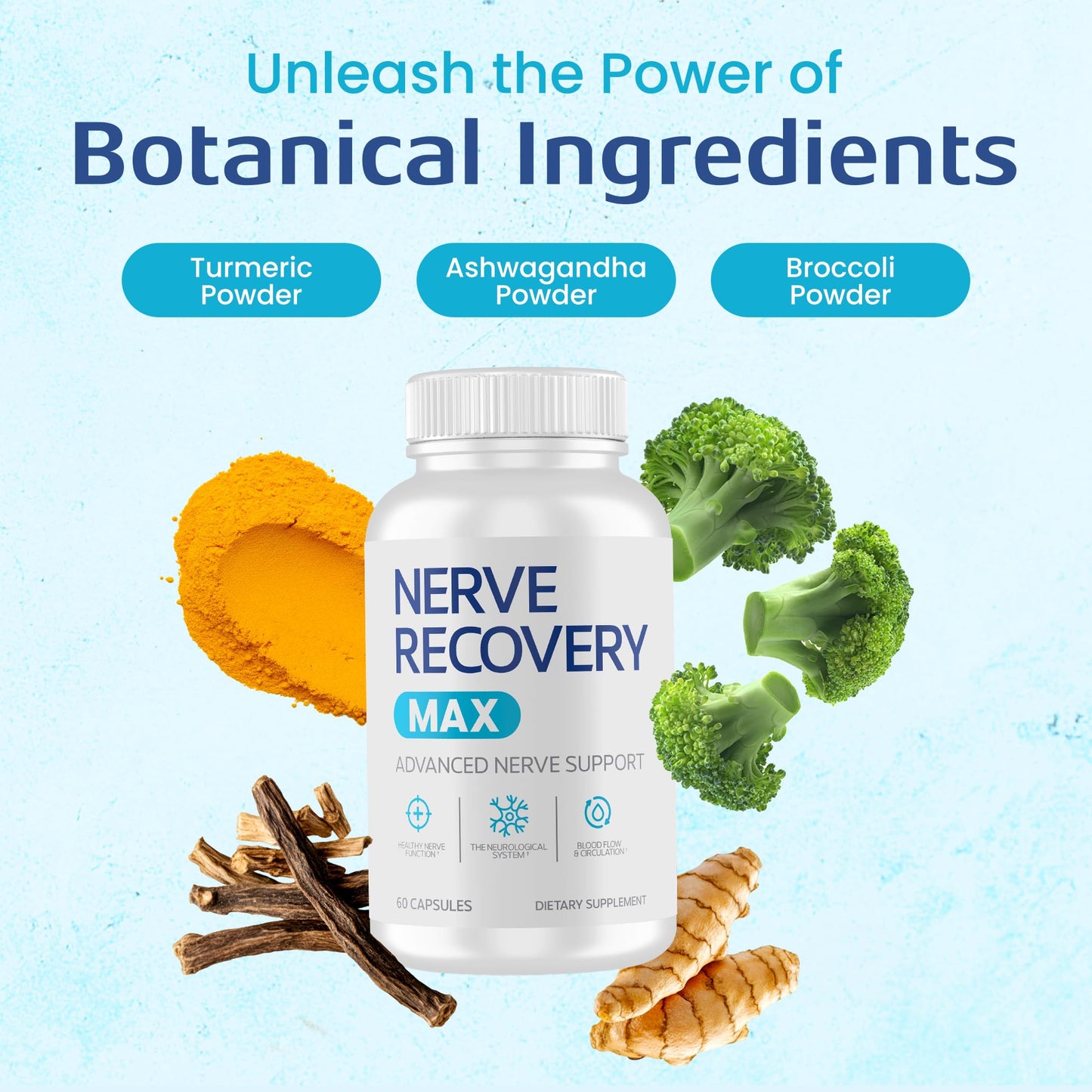 Nerve Recovery Max – Non-GMO Advanced Nerve Support with Vitamin D3 & Alpha Lipoic Acid | Made in USA | 60-Day Supply