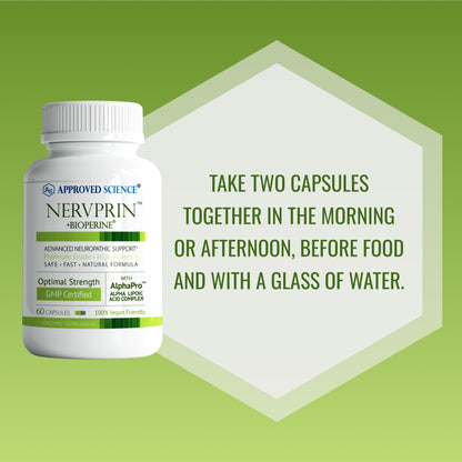 Approved Science Nervprin – Nerve Support with Benfotiamine, B12, R-Alpha-Lipoic Acid, Corydalis, Boswellia, BioPerine | 60 Capsules | Made in USA