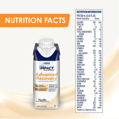 Impact Advanced Recovery Immunonutrition Drink Vanilla – 8.45 oz Carton (10 Count)
