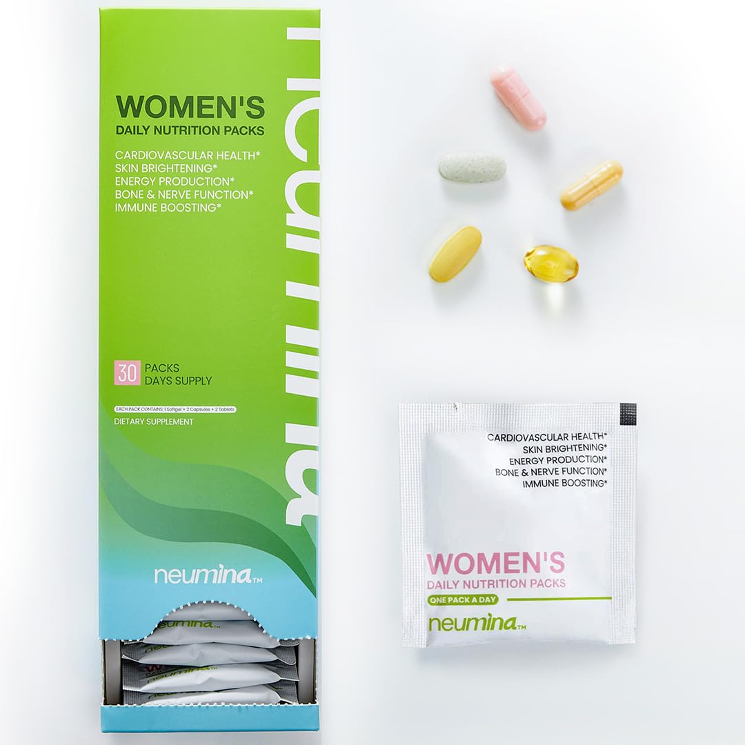 NEUMINA Women's Multivitamin – All-in-One Packs for Hair, Skin, Nails, Energy, Bone Health | Made in USA | 30 Servings