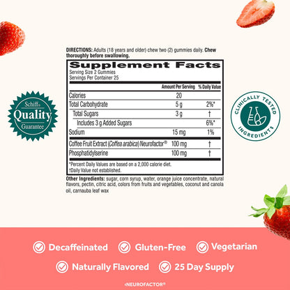 NEURIVA Original Gummies — Focus, Memory & Learning Support (Strawberry)