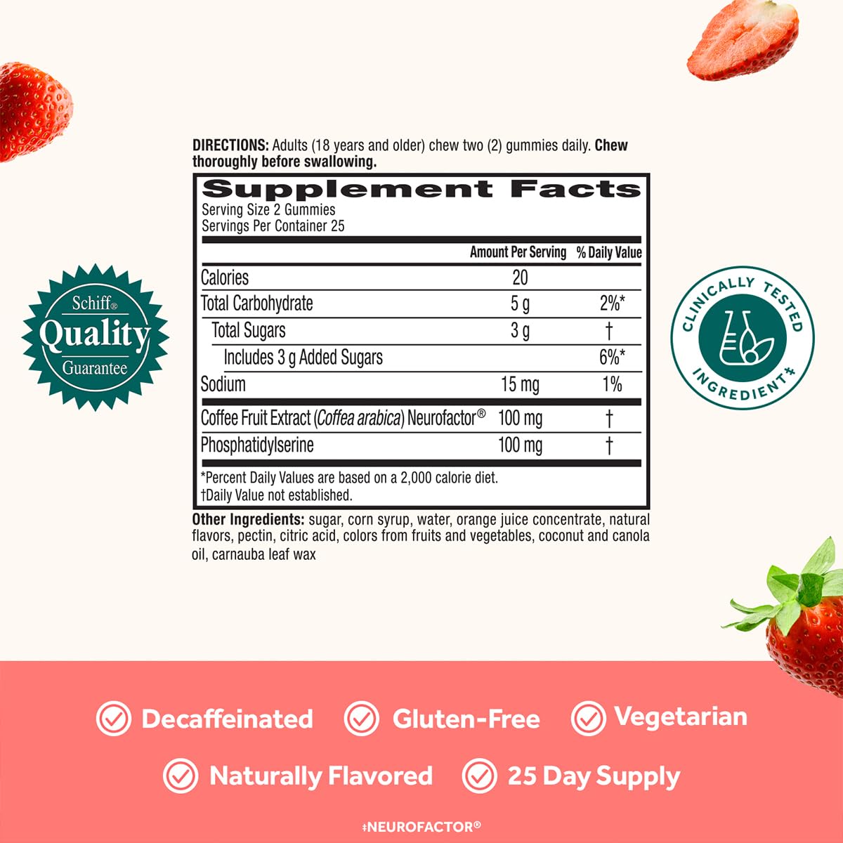 NEURIVA Original Gummies — Focus, Memory & Learning Support (Strawberry)