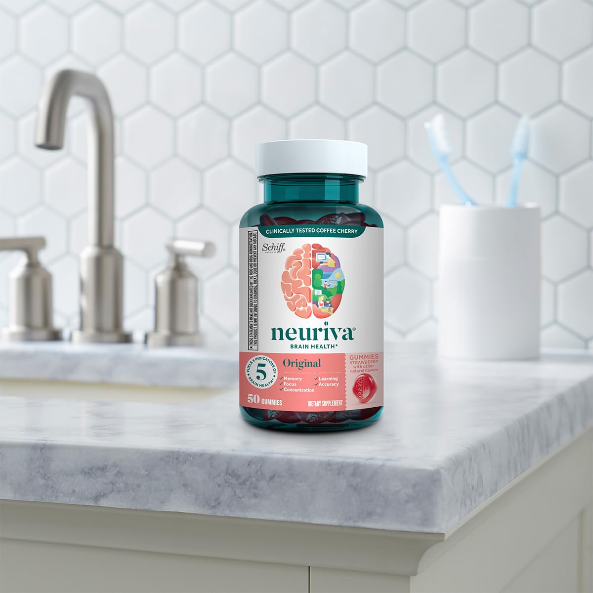 NEURIVA Original Gummies — Focus, Memory & Learning Support (Strawberry)