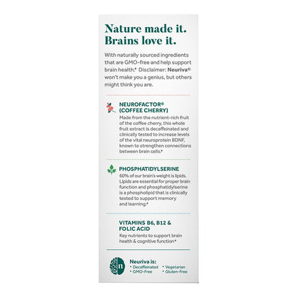 NEURIVA Plus Brain Supplement for Memory & Focus | Clinically Tested Neurofactor & PS