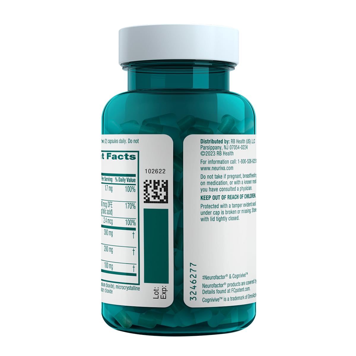 NEURIVA Ultra Brain Supplement for Focus, Memory & Alertness — 2-Pack, 60 Capsules