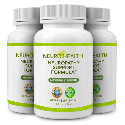 Neuro Health Nerve Support Formula for Neuropathy – Fast-Absorbing B Vitamins & Alpha Lipoic Acid, 180 Capsules