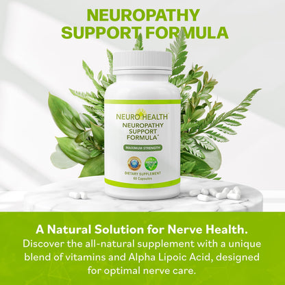 Neuro Health Nerve Support Formula for Neuropathy – Fast-Absorbing B Vitamins & Alpha Lipoic Acid, 180 Capsules