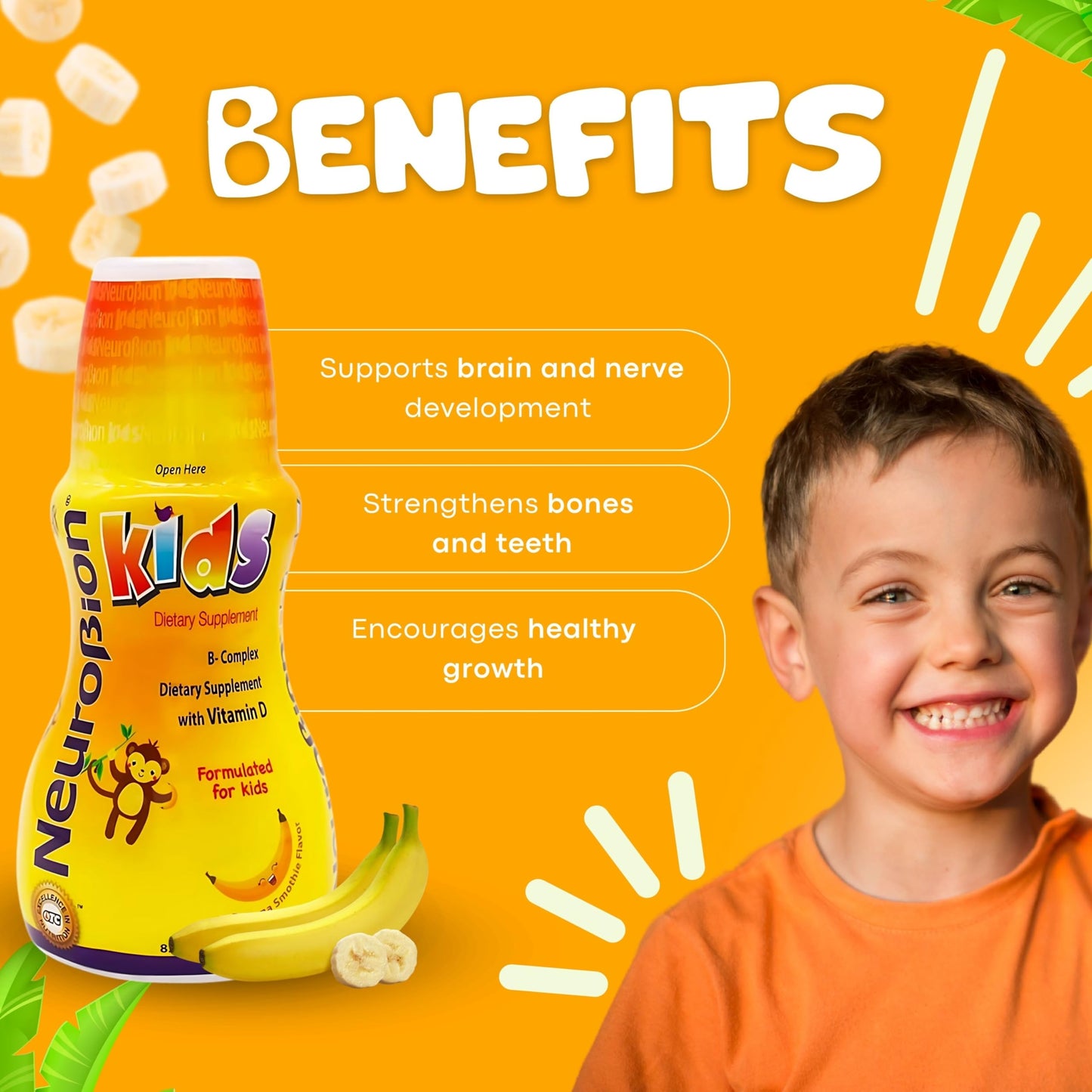Neurobion Kids B Complex Liquid - Multivitamin for Children | 8.5 fl oz