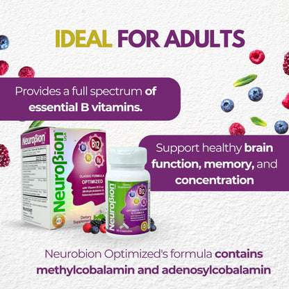 Neurobion Optimized Classic Formula B12 Methylcobalamin Dietary Supplement – 50 Capsules