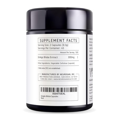 Neurogan Ginkgo Biloba Capsules - Memory & Focus (90 Vegan Capsules)