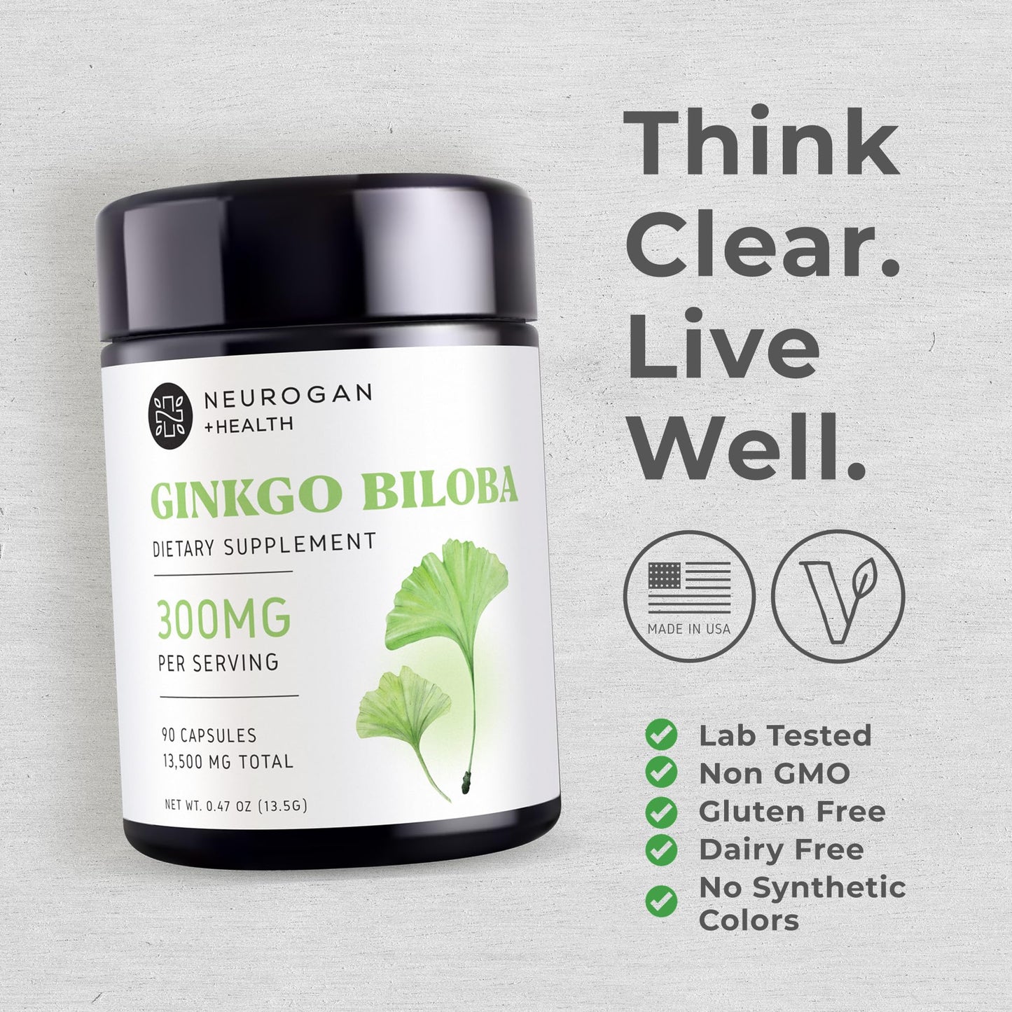 Neurogan Ginkgo Biloba Capsules - Memory & Focus (90 Vegan Capsules)