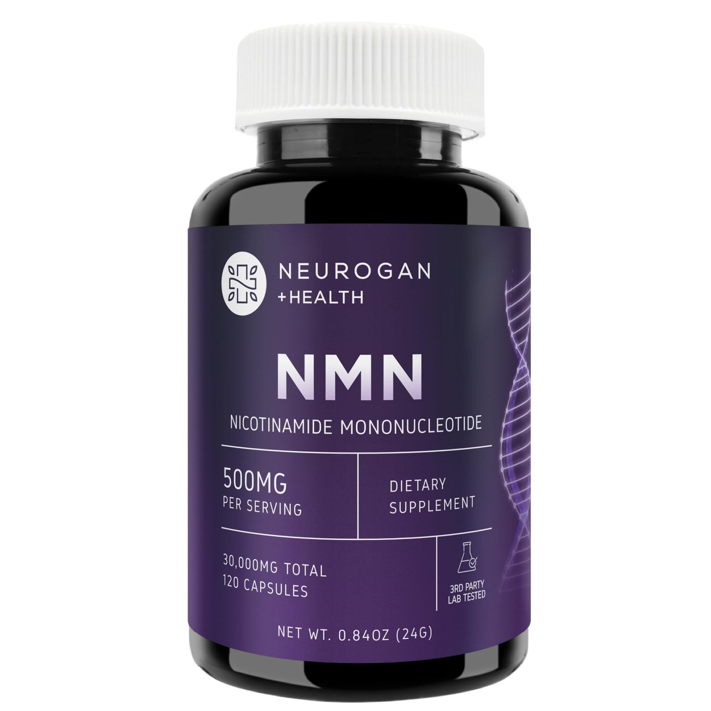 Neurogan NMN Supplement Capsules – 500 mg NMN, 120 Ct | Brain Focus & Cellular Energy