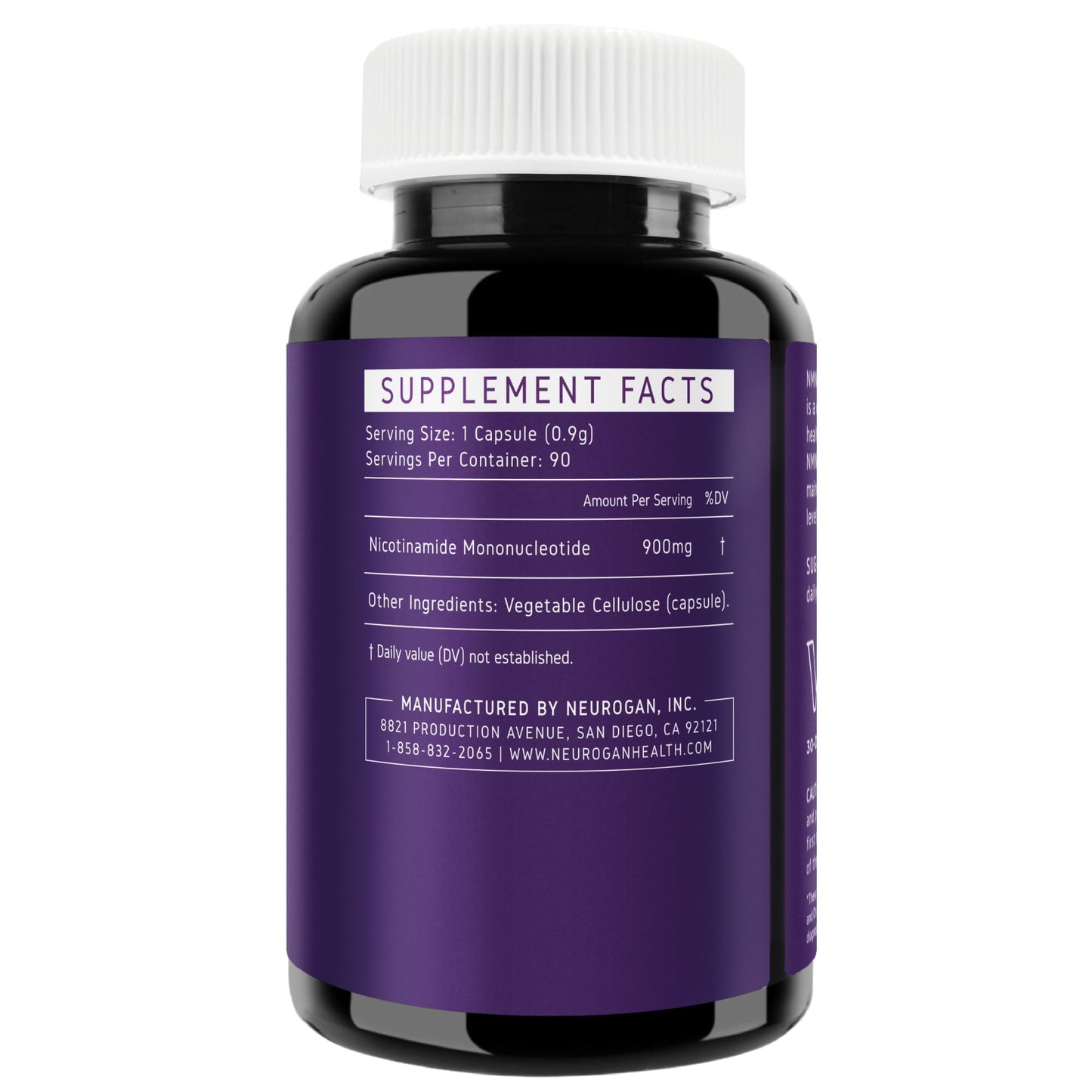 Neurogan NMN Supplement Capsules – 900 mg NMN per Serving, 90 Count