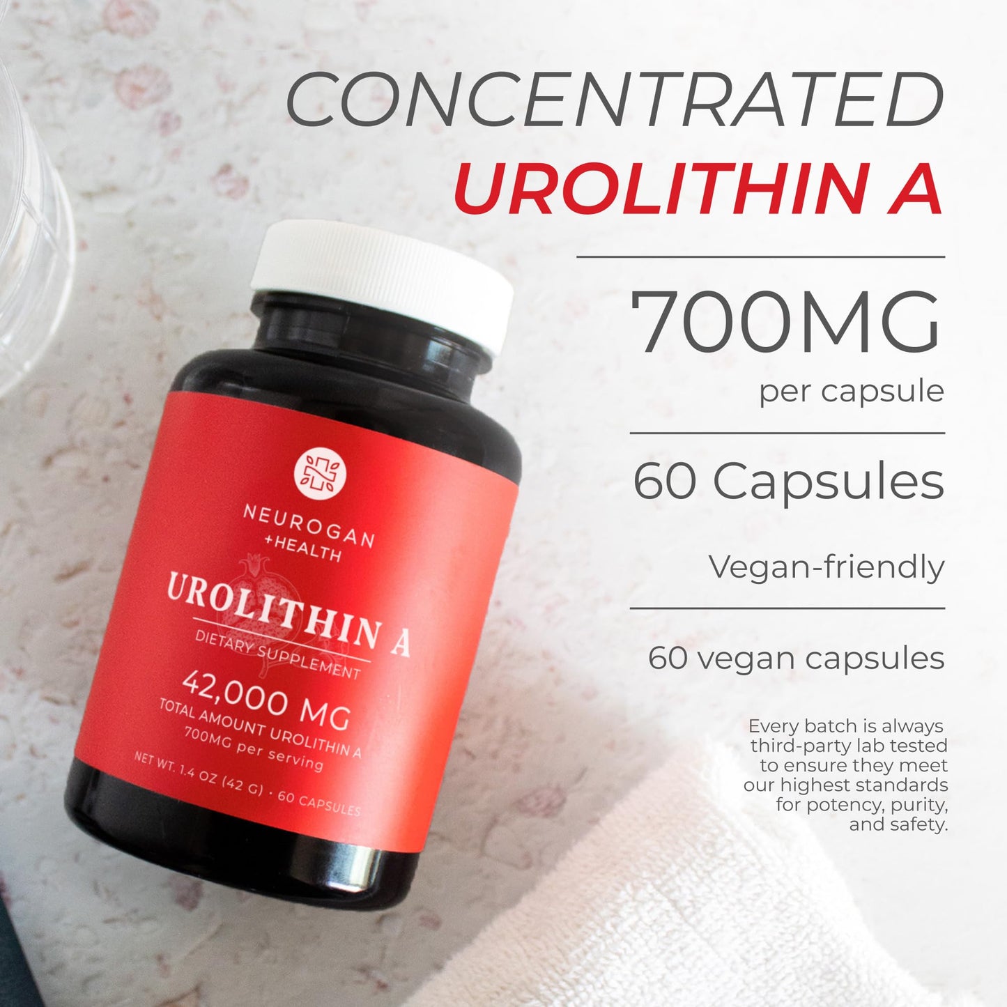 Neurogan Urolithin A 700mg Capsules – Postbiotic Cellular Health, 60 Count – Made in USA