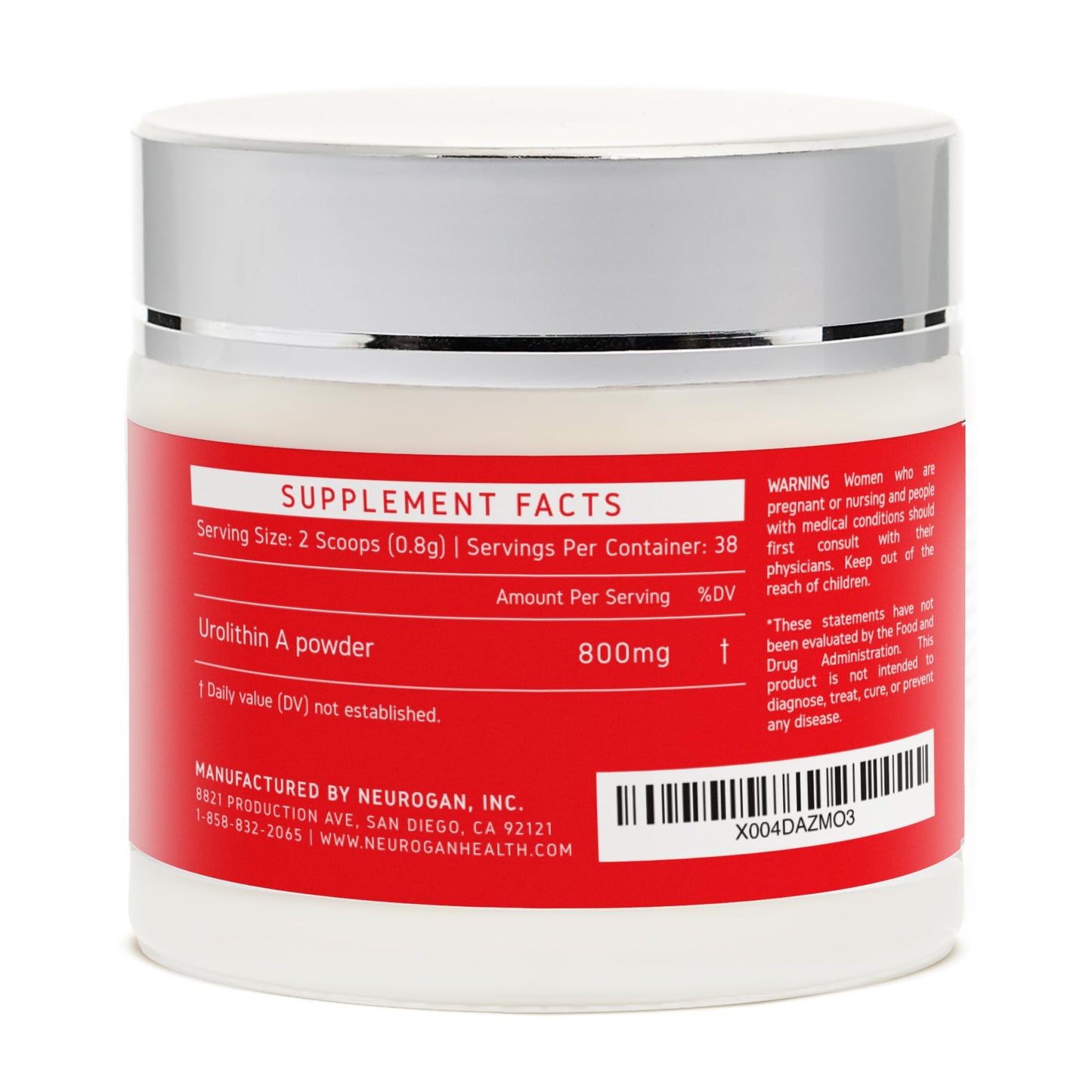 Neurogan Urolithin A Powder 800mg – Daily Wellness, Vegan & Gluten-Free | 30.4g