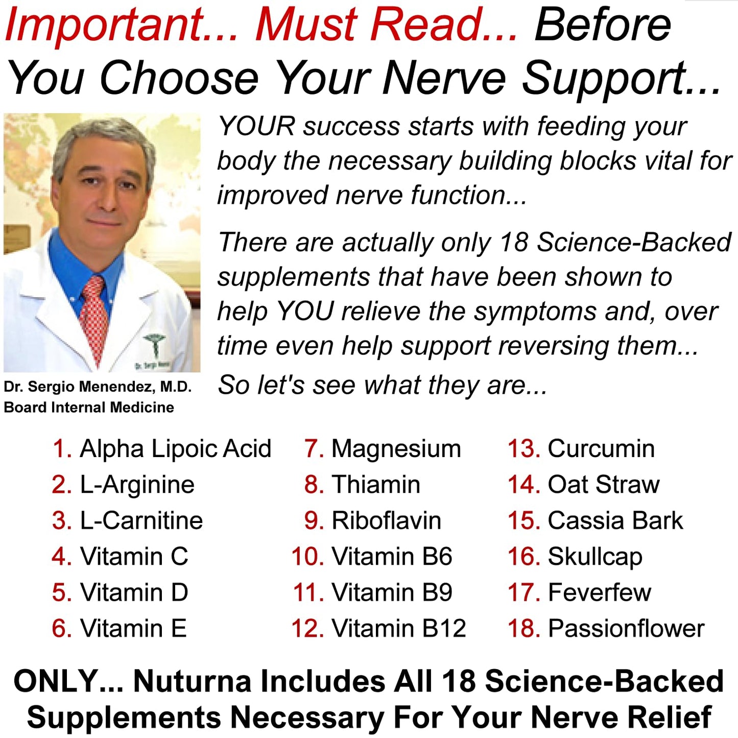 Nuturna Neuropathy Support: 600 mg Alpha Lipoic Acid Maximum Strength Nerve Support - 120 Capsules